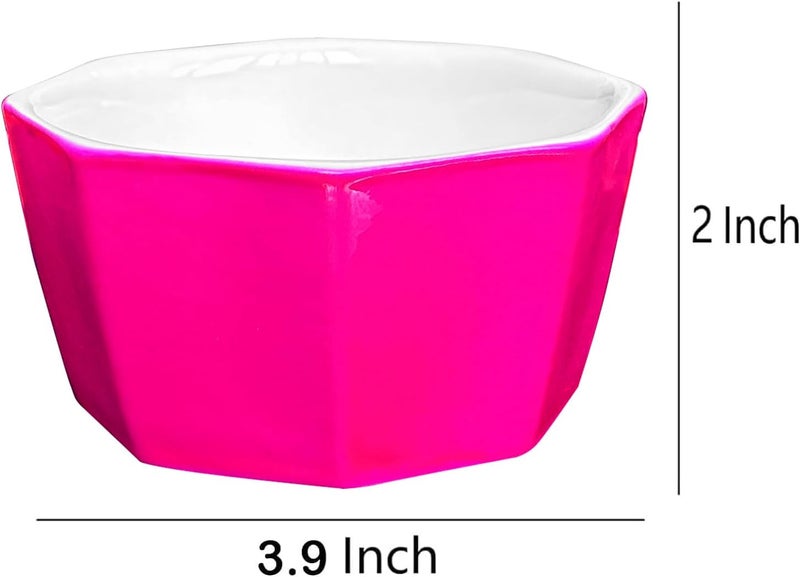 LEAZUL Ceramic Paper Clip Holder With Shiny Gold Line Geometric Floral Paper Clip Dispenser for Desk Cute Paper Clip Organizer Office Binder Clip Holder Gift for Office (Hot Pink) - Image 3